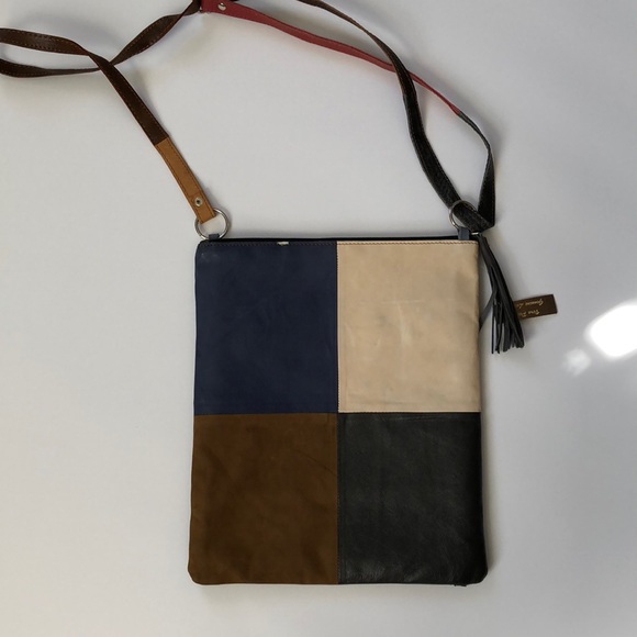 2-sided Italian leather bag. Leopard/color block - Picture 4 of 5